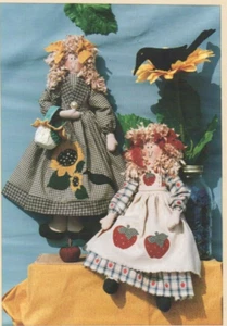 Cecelia Girasole & Sadie Sue Bambole Vintage Modello Primitivo Arte Popolare Country - Foto 1 di 2