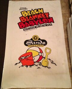 Sands Casino, Steve Silver's Beach Blanket Babylon Towel, Vintage Las Vegas 1989