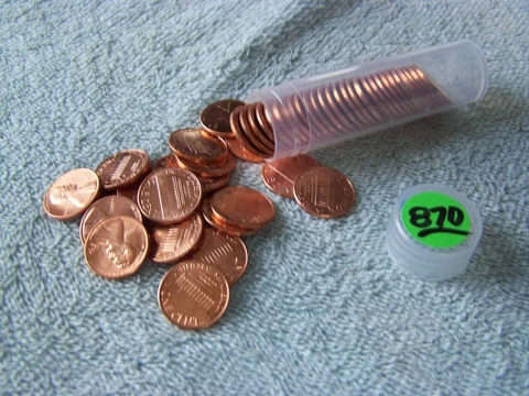 1987-D US Mint Set Uncirculated Lincoln Cents 1- Roll - Cents cut from mint sets Cover