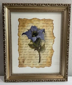 Impresión artística litográfica vintage 2002 Bon Art Blue Gentina de Craig Biggs marco dorado plateado - Imagen 1 de 8