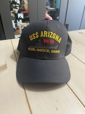 USS Arizona BB-39 Pearl Harbor, Hawaii Sombrero/Gorra Sombreros Hawianos Ajustables Foto 1 de 4