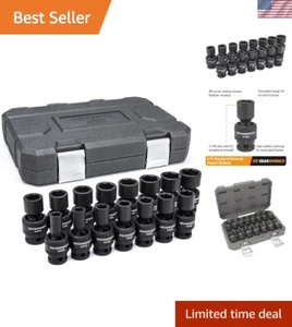 Universal 1/2-Inch Impact Socket Set: 15-Piece Metric Kit with Durability Focus - Picture 1 of 11