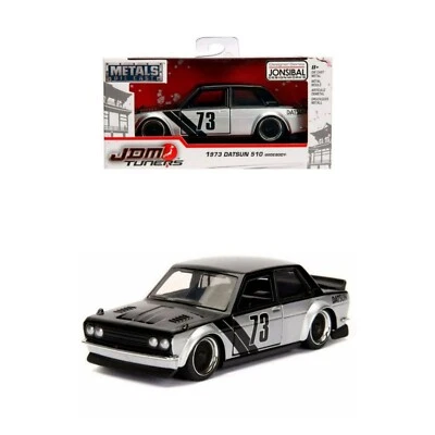 98572 Jada Metals Die Cast JDM Tuners 1973 Datsun 510 Widebody BLACK/Silver:32 - Image 1 of 4