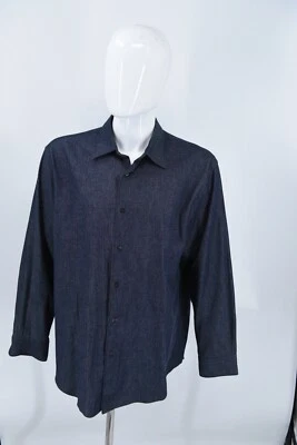 Metropolitan by Lord & Taylor - Blue Cotton Chambray- Button Up Shirt Mens Large - Image 1 of 4