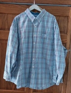 IZOD Herren 4XL 4TG Hemd Langarm Button Down Mehrfarbig Kariert Baumwolle EUC - Bild 1 von 10