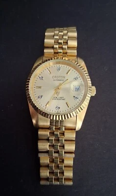RARE Vintage Croton (Japan) Six Diamond Automatic President Cyclops 5ATM Watch - Image 1 of 4