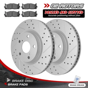 Front Drilled Disc Rotors Brake Pads For Toyota Camry Avalon Lexus ES350 ES300h - Picture 1 of 10
