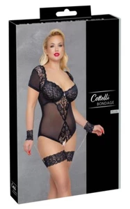 CORSET plus size TEDDY 1 PC SET O CROTCH RESTRAINTS LACE BLACK XL-4X - Picture 1 of 5