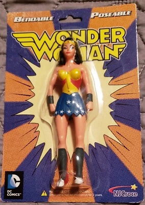 Figura de acción Wonder Woman plegable posable NUEVA SELLADA 2002 DC NJCroce 3903 Foto 1 de 3