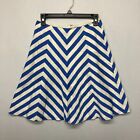 Talbots Women Chevron A-Line Skirt Size 2P 2 Petite Blue White M107 -16