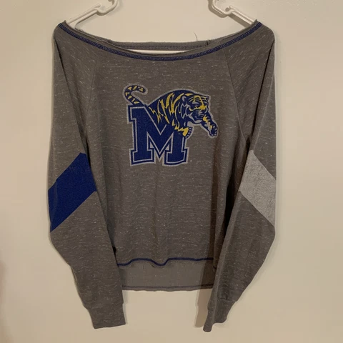 Colosseum womens Memphis Tigers sweatshirt scoop neck medium gray Cover