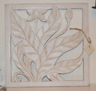 Balinese Hand Caved & Painted Wall Art-  White Washed Shabby Chic-40cm-reduced