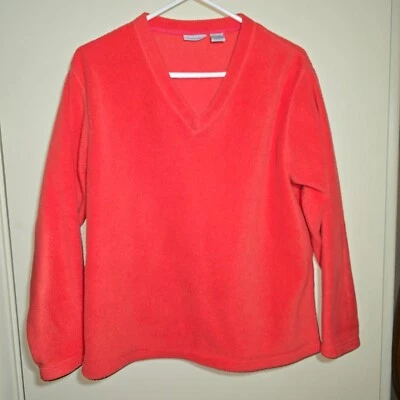 Vellón para mujer Cabin Creek cuello en V talla mediana rojo tomate Foto 1 de 4