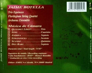 JAIME BOTELLA: M£SICA DE C MARA NEW CD - Picture 1 of 1