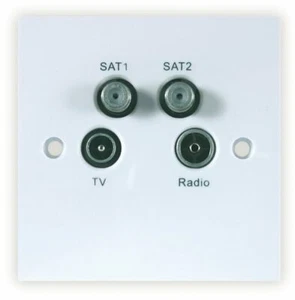 5 x Triax TV RADIO FM SAT1 SAT2 Retorno Cuatro Pantallas Salida de Pared Placa Facial -3... - Imagen 1 de 1
