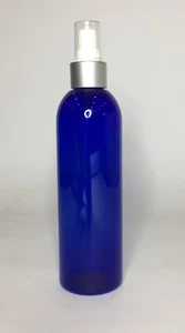 Kobaltblau PET 500ml Boston Flasche & Matt Silber Zerstäuber Spray *BELIEBIGE MENGE* - Bild 1 von 1