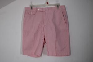 Ralph Lauren Golf 8 Pink Seersucker Stripe Cotton Shorts 10.5" Inseam