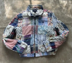 Polo Ralph Lauren Patchwork Quilted Jacket Girls Size 6 Children Zip Logo Pink - Picture 1 of 14