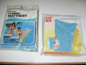 NIP Pool Inflatable Vinyl Air 1985 TANNING Mattress 27x72 | + 2020 PlayDay 24x66 - Picture 1 of 4