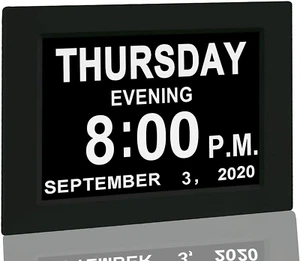 【New 2024】 Digital Calendar Alarm Day Clock - with 8" Large Screen Display, Am P - Picture 1 of 5