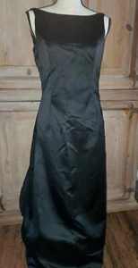 Vestido Negro Colección Alvina Valenta Couture Vestido Formal Lazo Tren Talla 10 *S24 - Imagen 1 de 9