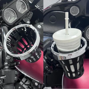 Portabotellas Cromo Portavasos Grande con Montaje Percha Para Harley Low Rider - Imagen 1 de 9