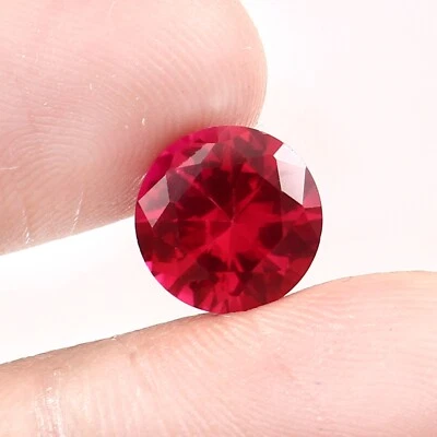 10 mm Natural Flawless Mozambique Blood Red Ruby Round Cut Loose Gemstone - Image 1 of 4