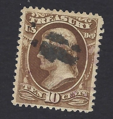 U.S.Official Treasury Stamp, Scott # 077, 10c, Used - Image 1 of 2