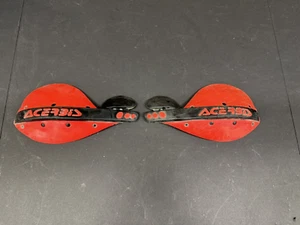 Acerbis Retro Old Style Hand Guards Handlebar Motorcycle Dirt Bike Black Red - Picture 1 of 4
