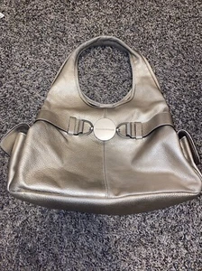 Adrienne Vittadini Gold Pebble Leather Shoulder Bag - Picture 1 of 22