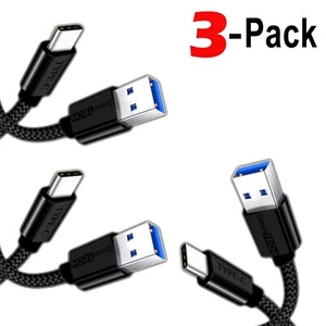 3-PACK  (USB Type C to USB A) - Fast Charger Cable Cord Charging for Phones - Picture 1 of 19