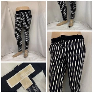 Michael Kors Pants Sz 6 Blue Stripe Cotton Stretch Straight Worn Once YGI R1-871 - Picture 1 of 11