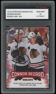 Connor Bedard 2023-24 Upper Deck NHL Collection 1st Graded 10 Rookie Card RC #24 - Bild 1 von 1