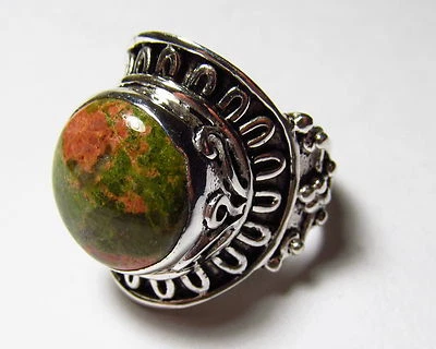 Llamativo Anillo Solitario Genuino Unakita Plata Esterlina Talla 10.25 UNAR73 Foto 1 de 4