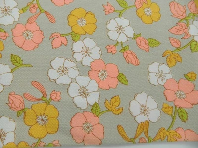 Vintage J. Manes Stoff FLOWER POWER 35" x 1 1/4 Yards Baumwollmischung - Bild 1 von 4