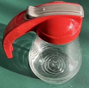 Vintage Sirupspender mit rotem Deckel - Bild 1 von 4