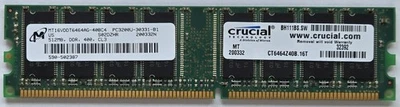 Crucial CT6464Z40B 512MB PC3200 DDR-400MHz CL3 DIMM Memory Module - Image 1 of 2