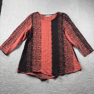 Habitat Clothes to Live in Top Damen M Crinkle Rayon Nylon Orange Schwarz Relaxed - Bild 1 von 13