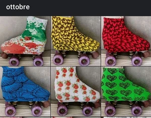 6 Paia Copripattini Lycra FANTASIA pattinaggio come foto - Foto 1 di 7