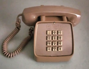 Teléfono de Escritorio GTE Automático Eléctrico Pulsador Modelo 80. Beige/Tostado. SIN PROBAR. - Imagen 1 de 6