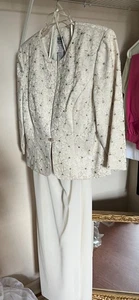 2 piece Champagne colored beaded bodice size 10 evening dress - Picture 1 of 6