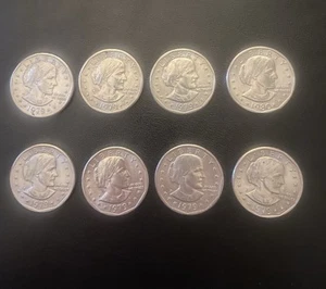Susan B Anthony Liberty One Dollar U.S. Coin 1979-1980 - Lot of 8 - Picture 1 of 2