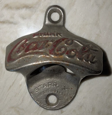 Antique/Vintage Coca Cola Wall Mount Metal Bottle Opener Starr X Made In USA - Image 1 of 4