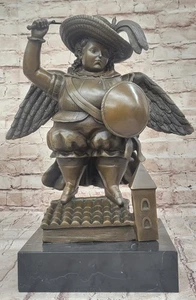 Estatuilla de Bronce 100% Real Arcángel Religioso Santos Ángeles Grande Arte Artesanal - Imagen 1 de 10
