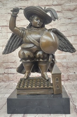 Estatuilla de Bronce 100% Real Arcángel Religioso Santos Ángeles Grande Arte Artesanal Foto 1 de 4