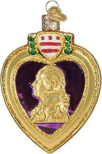 Lila Herz Glas mundgeblasen Ornament für Weihnachtsbaum - Bild 1 von 2