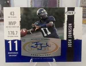 2008 SAGE Hit Blue #A89 Josh Johnson Auto-San Diego - Picture 1 of 3