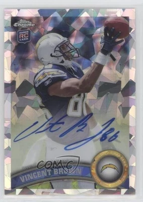 2011 Topps Chrome Crystal Atomic Refractor Rookie /50 Vincent Brown #42 Auto - Image 1 of 2