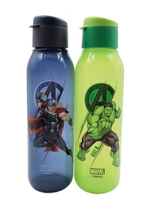 Tupperware Avenger Thor Hulk Green Blue Plastic Eco Drink Bottles 750ml Box Set - Picture 1 of 16