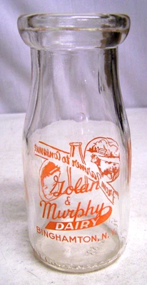 Vintage Golan & Murphy Dairy Farm Milk Bottle 1/2 pint Binghamton New York E58 - Image 1 of 4